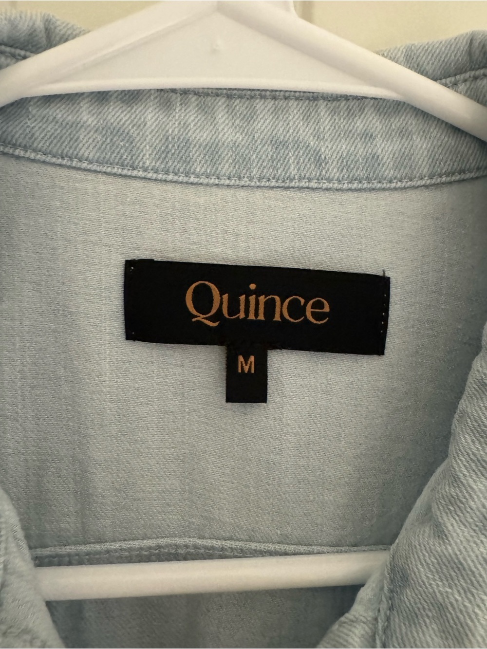 Quince Light Wash Denim Shirt - women’s size medium - Picture 2 of 4